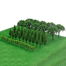 50pcs Plastic Miniature Trees Model Train Railroad Wargame Landscape DIY Deco