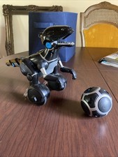 WowWee Miposaur Robotic Dinosaur Electronic Toy Robot Black Blue T Rex With Ball
