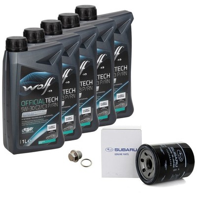 5L WOLF OFFICIALTECH 5W30 C2/C3 P/RN + ORIGINAL SUBARU Ölfilter 15208-AA160