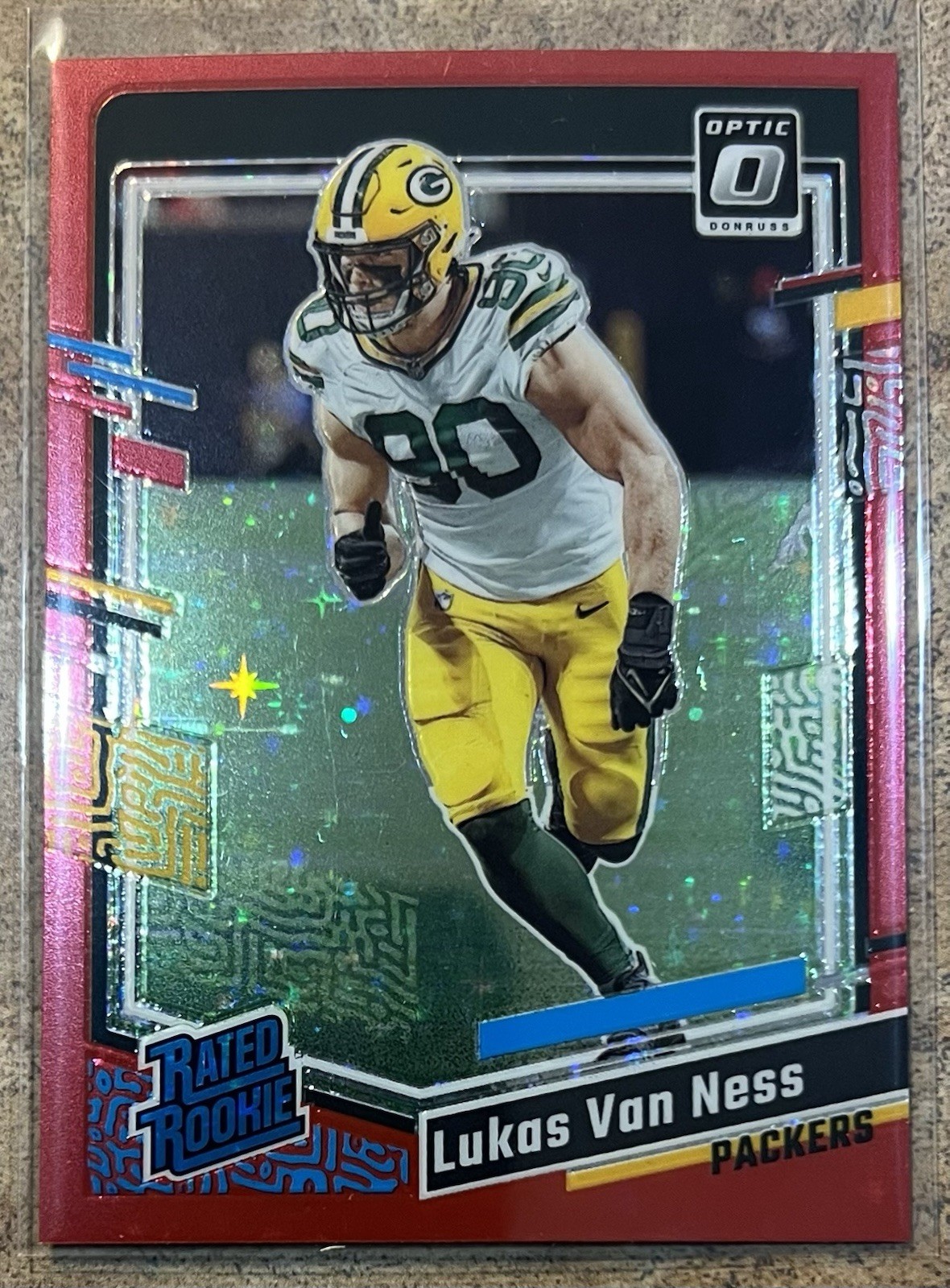 2023 Panini Donruss Optic Rated Rookie Lukas Van Ness #240 Red Stars Prizm (RC)