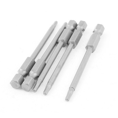 5x 1/4'' Shaft 2.5mm Hex Mount Tip Magnetic Screwdriver 75mm Long