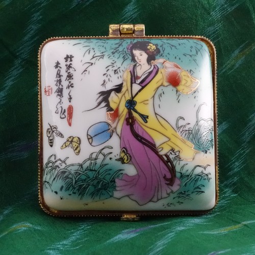 Vintage japanische Geisha Schmuckschatulle - Bild 1 von 13