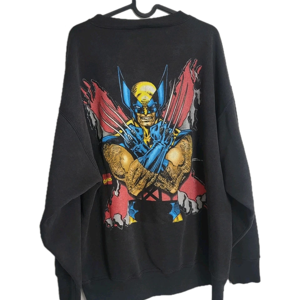 Sudadera rara vintage años 90 Marvel X-Men Wolverine tira cómica cuello redondo 1994  Foto 2 de 4