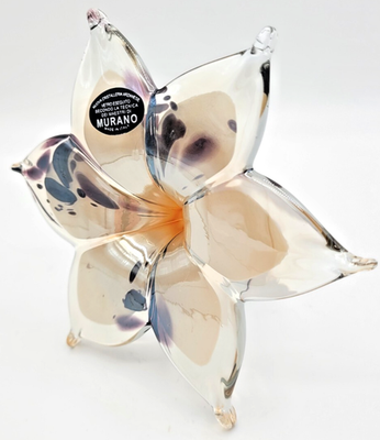 Nuova Cristalleria Arzanese Murano Style Handblown Glass Flower