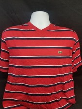 Lacoste Mens Striped Cotton T-Shirt Size XL N...
