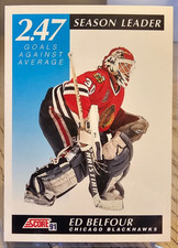 1991-92 Score Canadian Ed Belfour #301 Chicago Blackhawks