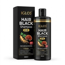 Black Hair Dye Shampoo 3 in 1 for Women/Men for Gray Coverage Instant Hair Color