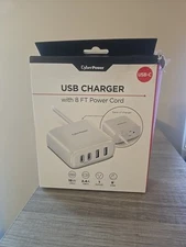 Cyberpower USB CHARGER 8 Ft Cord Surge Protector 2 A Ports & 2 C Ports White 207