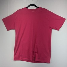 Vintage Hanes Heavyweight 50/50 Pink T-Shirt Made in USA Mens Large 90s Blank
