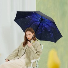 Automatic Folding Umbrella Compact Windproof UV Protection Travel Rain Sun