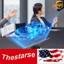 3D 1080P LED Holographic Fan Hologram Fan Projector Light RGB Sign Bar w/Control
