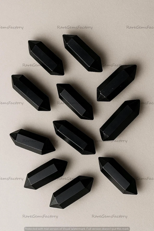 Natural Black Onyx Pencil Cut Gemstone for Deep Black Elegant Jewelry Designs - Image 3 of 4