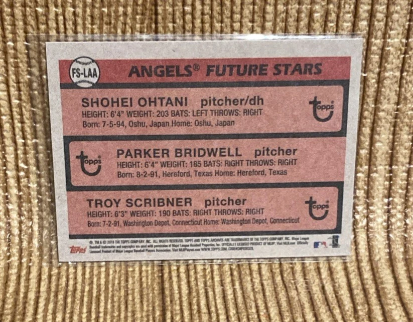 2018 Topps Archives Future Stars Shohei Ohtani Rookie RC #FS-LAA LA Angels - Image 2 of 2
