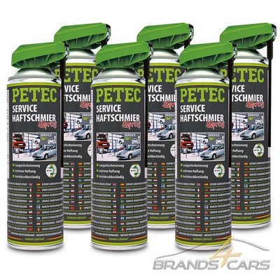 6x PETEC 500ml SERVICE-HAFTSCHMIERSPRAY SCHMIERMITTEL HAFTFETT TRANSPARENT 93353