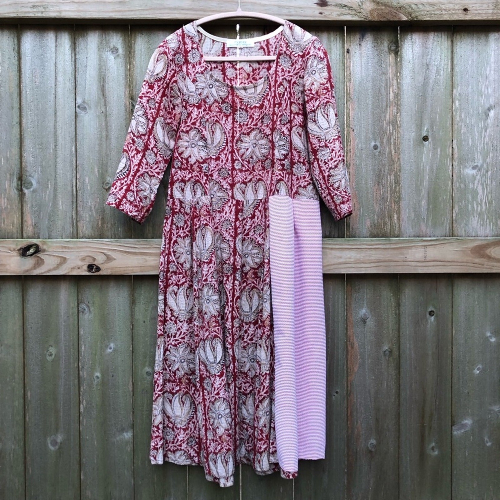 Patchwork Multiprint Midi Dress Material Clothing… - image 1