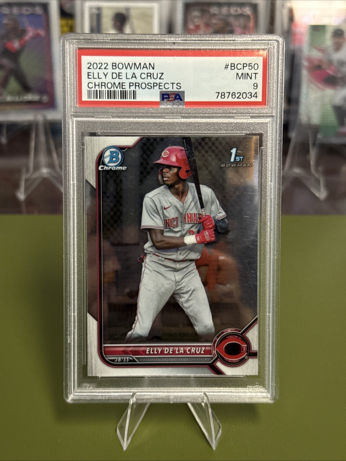 2022 Bowman Chrome Prospects Elly de La Cruz #BCP-50 1st Bowman PSA 9 Mint view 1