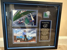 Signed Richard Petty Daytona Green Flag Art