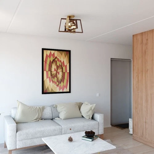 Dunning 2-Light Semi-Flush Mount in Transitional and Rectangular Style 11 Inch - Picture 5 of 9