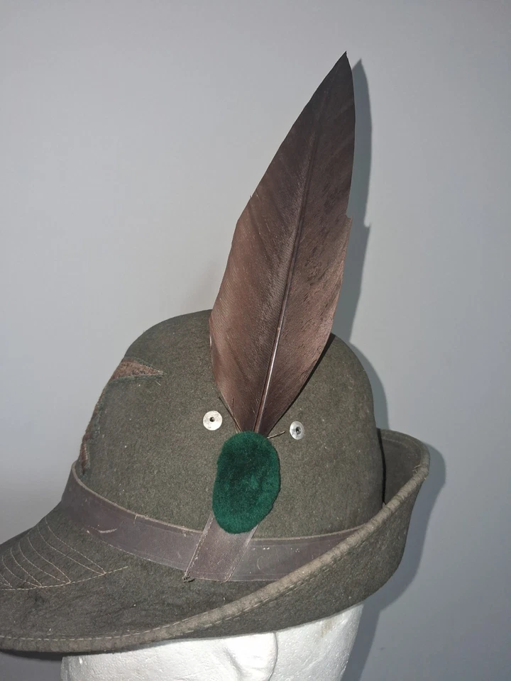 Berretto Cappello Alpino Regio Esercito Ww2 Artiglieria Nappina Penna - Immagine 4 di 4