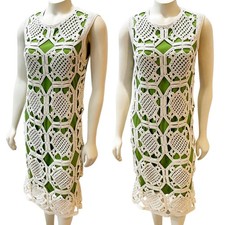 Tory Burch Lexi Crochet Dress Runway Green RARE Size S $550