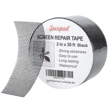 Black Window Screen Repair Tape, 2 in X 30 FT (360IN) Screen Repair Kit for Wind