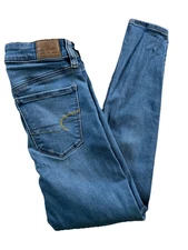 American Eagle Women's Jeans Size 2 Short Hi Rise Jegging Blue Stretch Denim