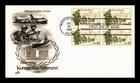 US COVER KOREAN WAR VETERANS FIRST DAY ISSUE SCOTT 2152 BLOCK OF 4 ARTCRAFT