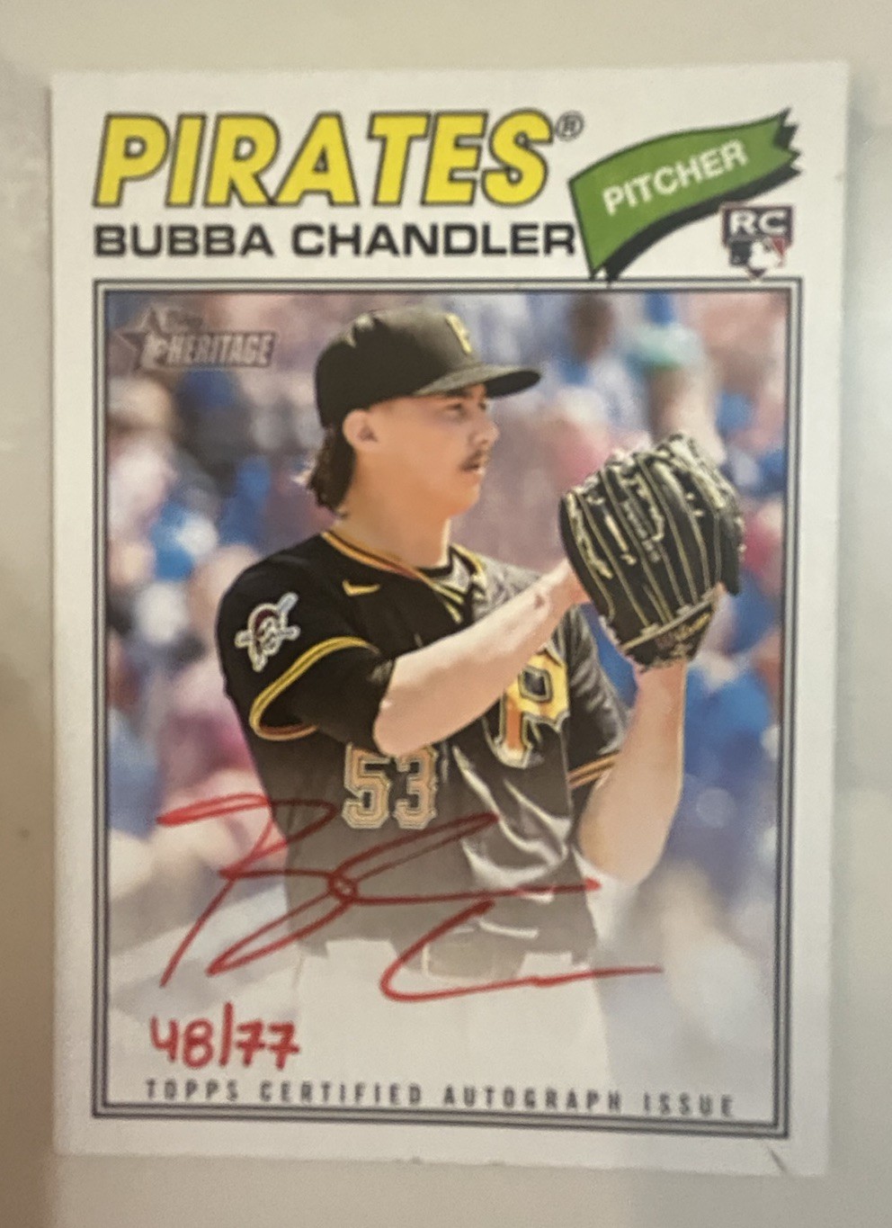 2026 Topps Heritage - Real One Autographs Bubba Chandler #ROA-BC Red Auto /77