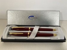 CROSS Solo Classic 801A-4 Burgundy Red Gold Trim Set Pen  Pencil w/ case 0.5