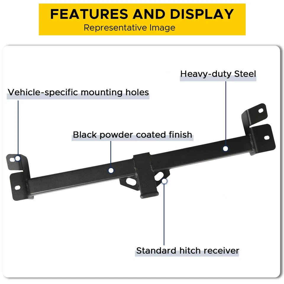 Fit For 1997-2006 Jeep Wrangler TJ 2" Class 3 Steel Trailer Hitch Receiver Black Foto 3 de 4