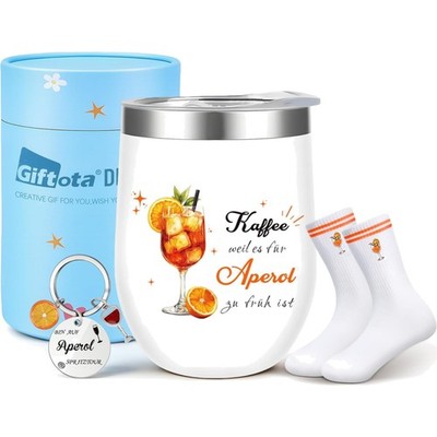 Aperol Geschenkset Aperitif Thermobecher Socken Schlüsselanhänger Geschenkidee