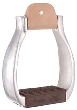 Horse Saddle Aluminum Leather Tread Stirrups 5143