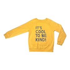 Cat  Jack Youth M 8/10 Yellow Sweatshirt It  s Cool To Be Kind Graphic