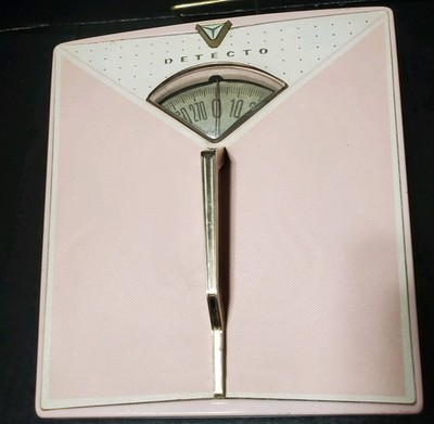 Detecto Bathroom Scale  Vintage 1950s Pink Bubble Bathroom Scale MCM Handle