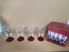 Lenox Crystal Holiday Etched Beverage Glasses Set Of 4 In Original Box 