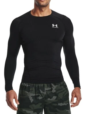 Under Armour Herren HeatGear Baselayer-Oberteil mit langen Ärmeln, Schwarz - Bild 1 von 4