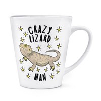 VerrüCkte Eidechse Mann Stars 341Ml Latte Becher Tasse - Lustig Tier Haustier