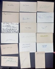 St Louis Browns Signed Index Card Lot of 18 Fred Johnson John Beradino Period