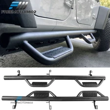 Fits 07-18 Jeep Wrangler JK 4 Door Offroad Side Step Nerf Bar Running Board Pair