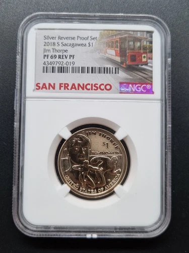 2018 S Sacagawea Dollar $1 Jim Thorpe NGC PR 69 Reverse Proof #64508