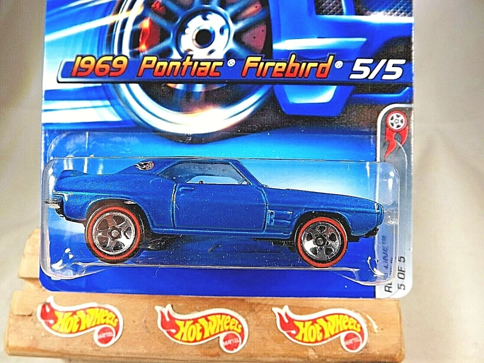Pontiac Firebird 1969 Hot Wheels #100 Red Line 5/5 azul con línea roja 5 radios Foto 2 de 4