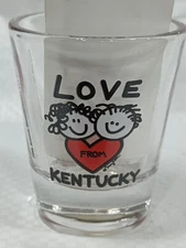 Love from Kentucky Clear Shot Glass souvenir smiling friends