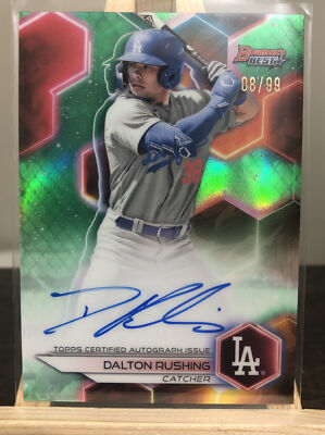 2023 Bowman's Best #B23-DR Dalton Rushing Prospect Green Refractor Auto LAD #/99