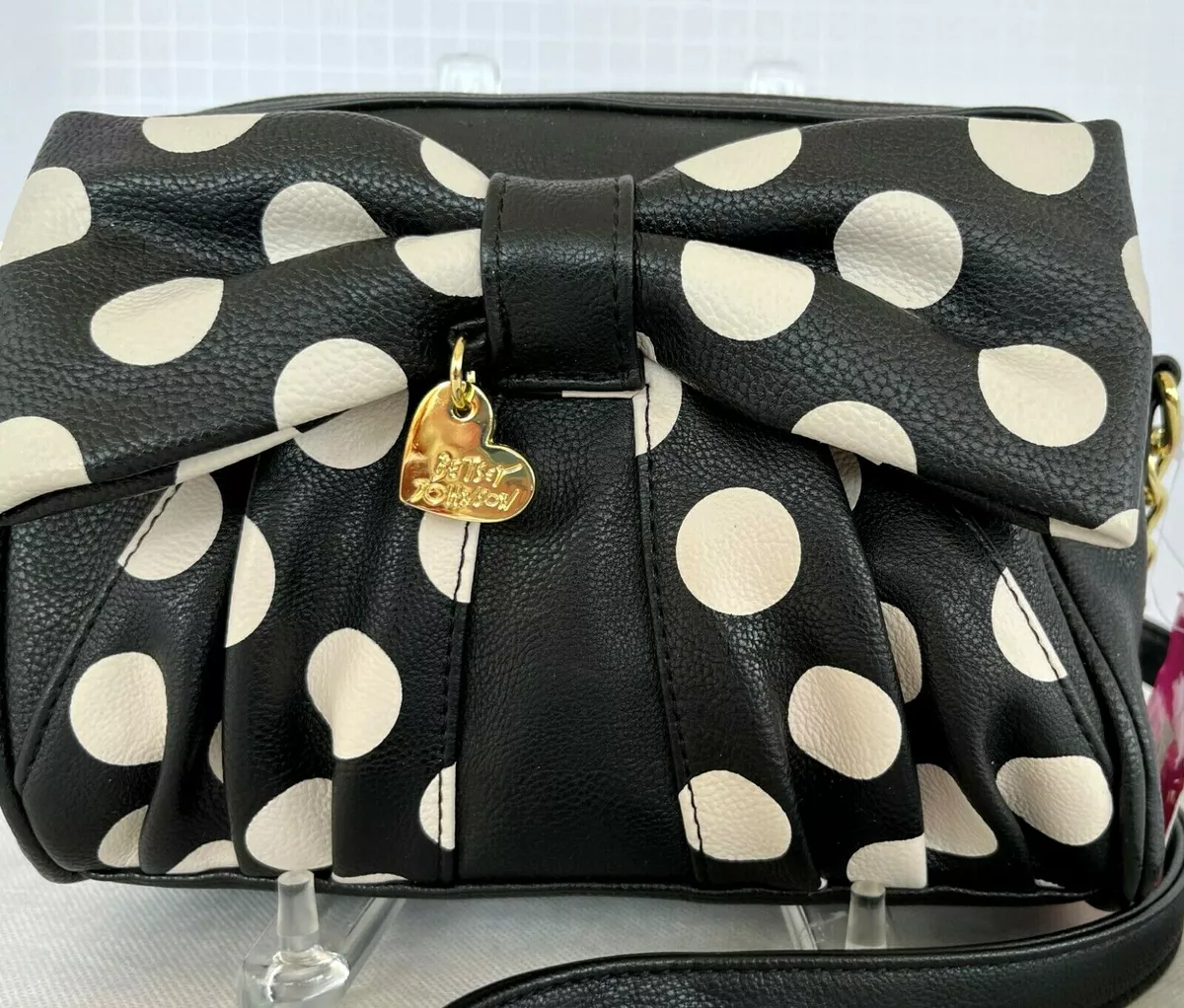 Betsey johnson polka dot bow purse hotsell