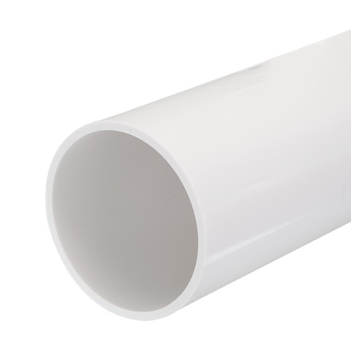 PVC Rigid Round Pipe 81.4mm ID 90mm OD 20cm/8" Length White High Impact