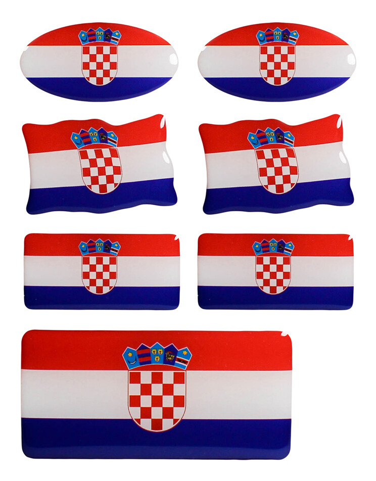 Croatia flags sticker 3D decorative sticker set of 7 for car motor vehicle mo...