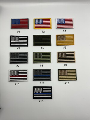 USA US Flag Forward Facing Patches 3x2''Morale HooK & Loop Fastener