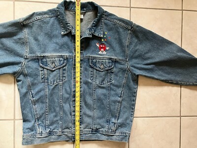 Vintage 90s M&M's Embroidered Denim Jean Jacket Adult XL Blue | eBay