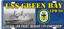 NAVY USS GREEN BAY LPD-20 STAND AND FIGHT LICENSE PLATE MADE IN USA