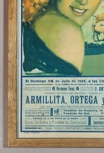 C. RUANO LLOPIS — C. RUANO LLOPIS - Rare affiche originale lithographique - Corrida Pampelune 1935 — vue 6 sur 7